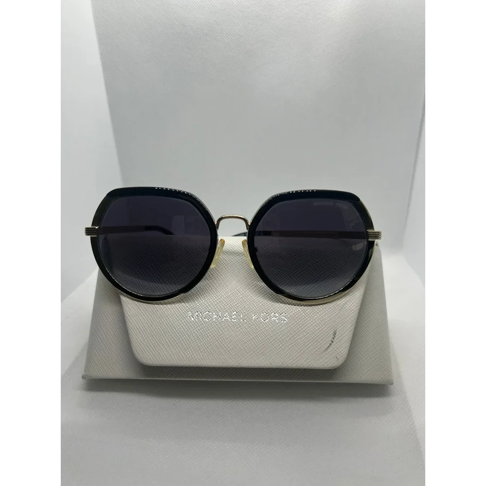 Michael Kors‎ Sunglasses Round Gold Black Designer Fashion Shades